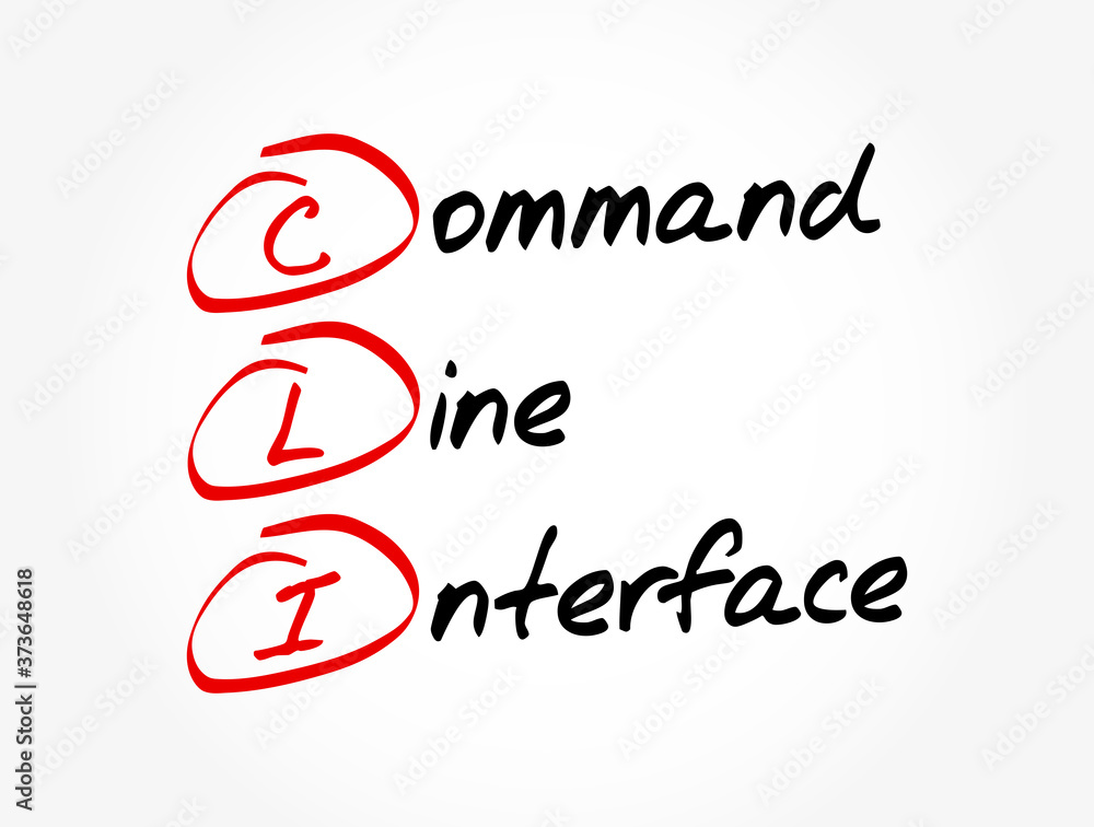 Poster cli - command line interface acronym, technology concept background