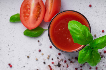selective focus, natural tomato drink