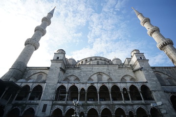 Fototapeta na wymiar Cityscape of tourist area of old town in Istanbul, Turkey