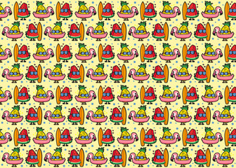 cute watermelon and pineapple pattern