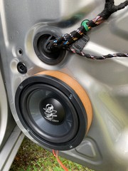 close up of a car speaker