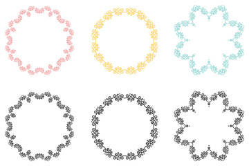 手描き風　線画のベクターフレームセット