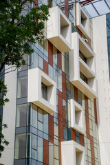 Color construction aluminum.Facing the building with a ventilated facade. Aluminum colored facades....