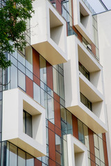 Color construction aluminum.Facing the building with a ventilated facade. Aluminum colored facades....