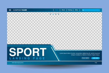 Fototapeta premium Rectangle web page template background. Its make gradient blue color with rectangle shape & line. Suitable for web web header, flyer and social media post promotion with slide photo collage