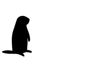 Groundhog day concept. Groundhog silhouette cut from black paper isolated on white background. space for text