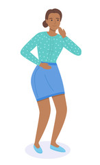 Female complains of a abdominal pain, shows a hand on a place on the body that hurts. Wooman patient tells the doctor the symptoms of the disease. Girl is coughs holding hands near face and stomach