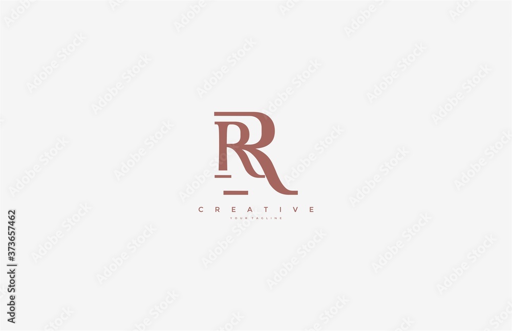 Aufkleber rr linked simple monogram logotype