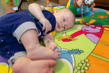 baby playing with toys