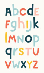 Vector illustration of the alphabet set in bright colors. 