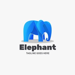 Vector Logo Illustration Elephant Gradient Colorful Style.