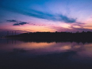 Fototapeta premium Sunrise at Woodlands Waterfront