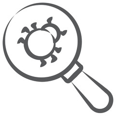 
Icon style of bug transfer, bug under magnifier concept 
