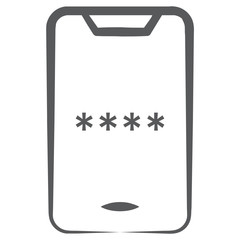
A vector of mobile code, pin code line icon 
