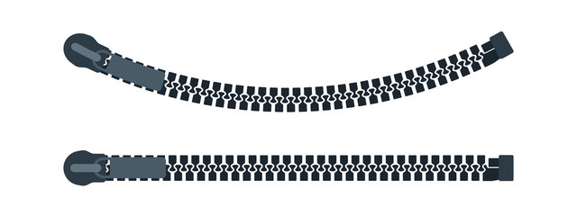 Zipper. Closed zip icon set. Vector illustration.