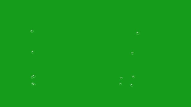 Water bubbles motion graphics with green screen background