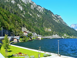 Austrian Alps-view of the lake Traunsee from town Ebensee
