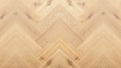 wood background - top view of wooden solid wood flooring parquet laminate brushed oak country house floorboard bright herringbones / fish bone - obrazy, fototapety, plakaty