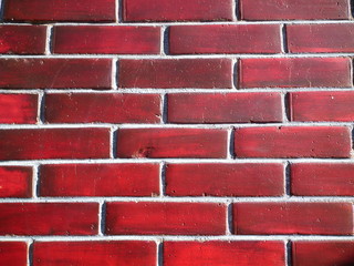 Simple red bricks of a wall.