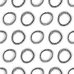 Seamless pattern with sketch ellipses shape