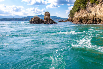 瀬戸内海・来島海峡の荒々しい潮流のある風景　愛媛県今治市. The view of...