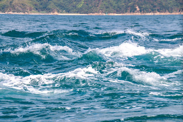 瀬戸内海・来島海峡の荒々しい潮流　愛媛県今治市. The rough tidal current at Kurushima Strait, in Seto-naikai, Inland sea of Japan, in Imabari city, Ehime pref. Japan