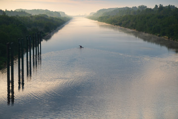 A canoeist on the Wisła River