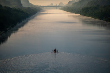 A canoeist on the Wisła River