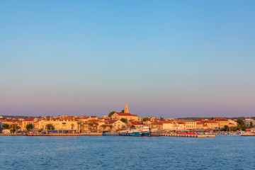 Naklejka premium view to skyline in sunset to biograd na Moru in Croatia