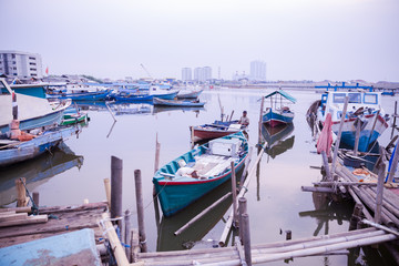 5 July 2017, Jakarta, Indonesia: Fisherman Village Life at Nizam Zachman Fishing Port at Jakarta, Indonesia.