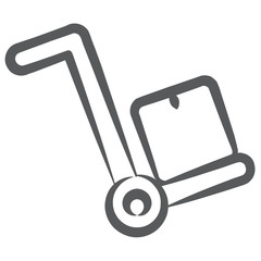
Luggage cart vector style, line icon of pallet truck 
