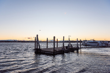 Fototapeta premium sunset over the river