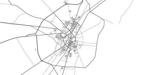 Urban vector city map of Larkana, Pakistan, Asia