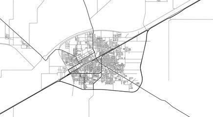 Urban vector city map of Okara, Pakistan, Asia