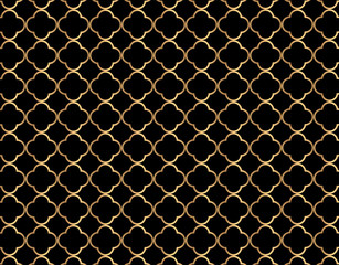 Gold  vector geometric pattern.  Stylish vector gold geometric pattern.  Gold  vector geometric monochrome  pattern black background