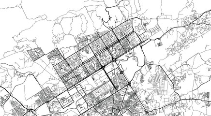 Urban vector city map of Islamabad, Pakistan, Asia
