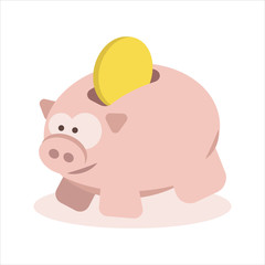 Saving money in a piggy bank