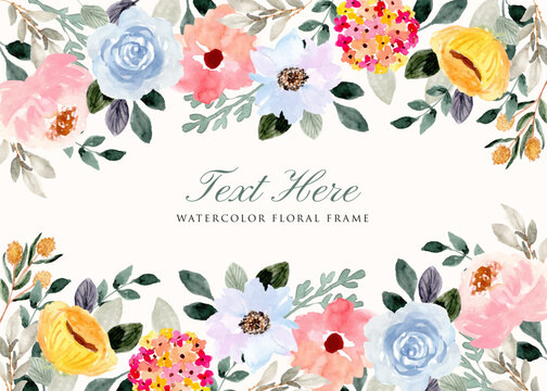 delicate flower garden watercolor background frame