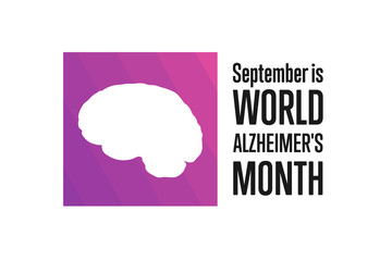 September is World Alzheimer's Month concept. Template for background, banner, card, poster with text inscription. Vector EPS10 illustration.