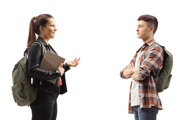 Students having a conversation