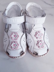 Beautiful little white sandals for girls