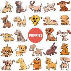 cartoon puppies dogs comic characters big set