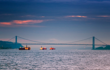 Summer Sunrise on Hudson River - George Washington Bridge