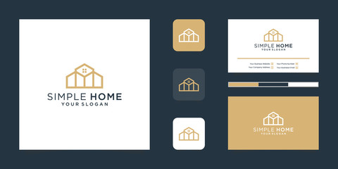 Logo modern home for construction, home, real estate, building, property. minimal awesome trendy professional logo design template and business card design