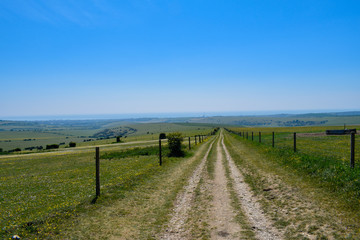 Walking Path Trail with a view of the English countryside on a summer day