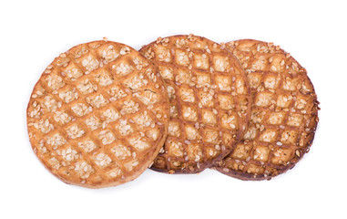 Crunchy cookies with waffle texture