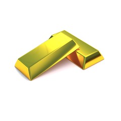 two gold bars one on top of the other