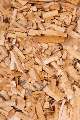 Full background of wood chips