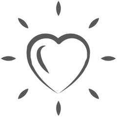 
Line icon of bright heart, love symbol vector
