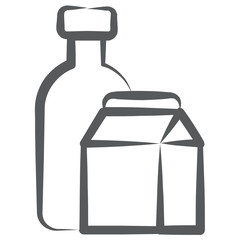 
Grocery shopping icon design in brush stroke style 
